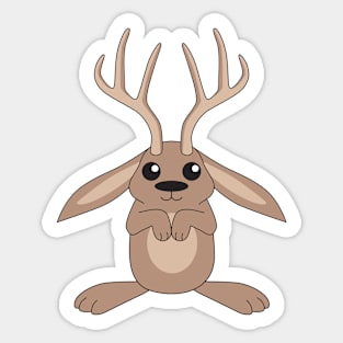 Brown Jackalope Sticker